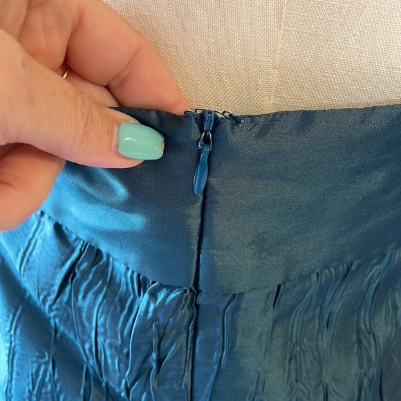 JUMP APPAREL Junior formal mini dress strapless bow / crinkle / balloon hem 13 - Picture 6 of 12